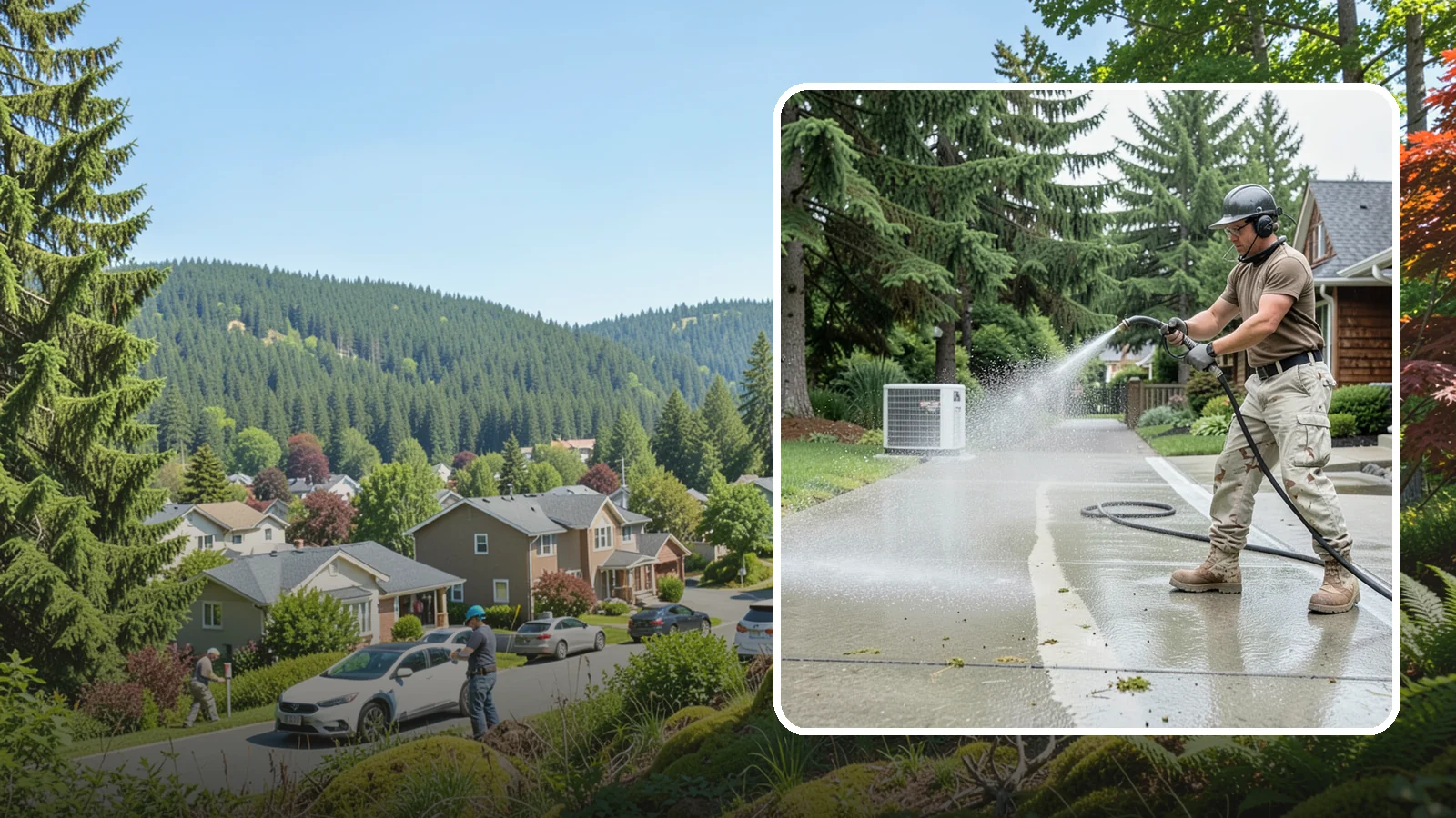 Concrete Pad Cleaning in Index, Snohomish County, WA - Refresh AC pads, shed pads, and utility slabs that collect moss and debris in the damp Northwest climate.