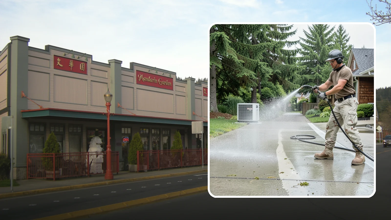 Concrete Pad Cleaning in Issaquah, King County, WA - Refresh AC pads, shed pads, and utility slabs that collect moss and debris in the damp Northwest climate.
