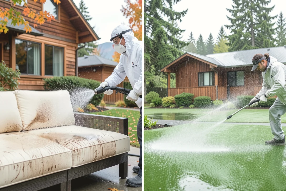Concrete Pad Cleaning in Issaquah, King County, WA - Clear loose debris from and around the pad