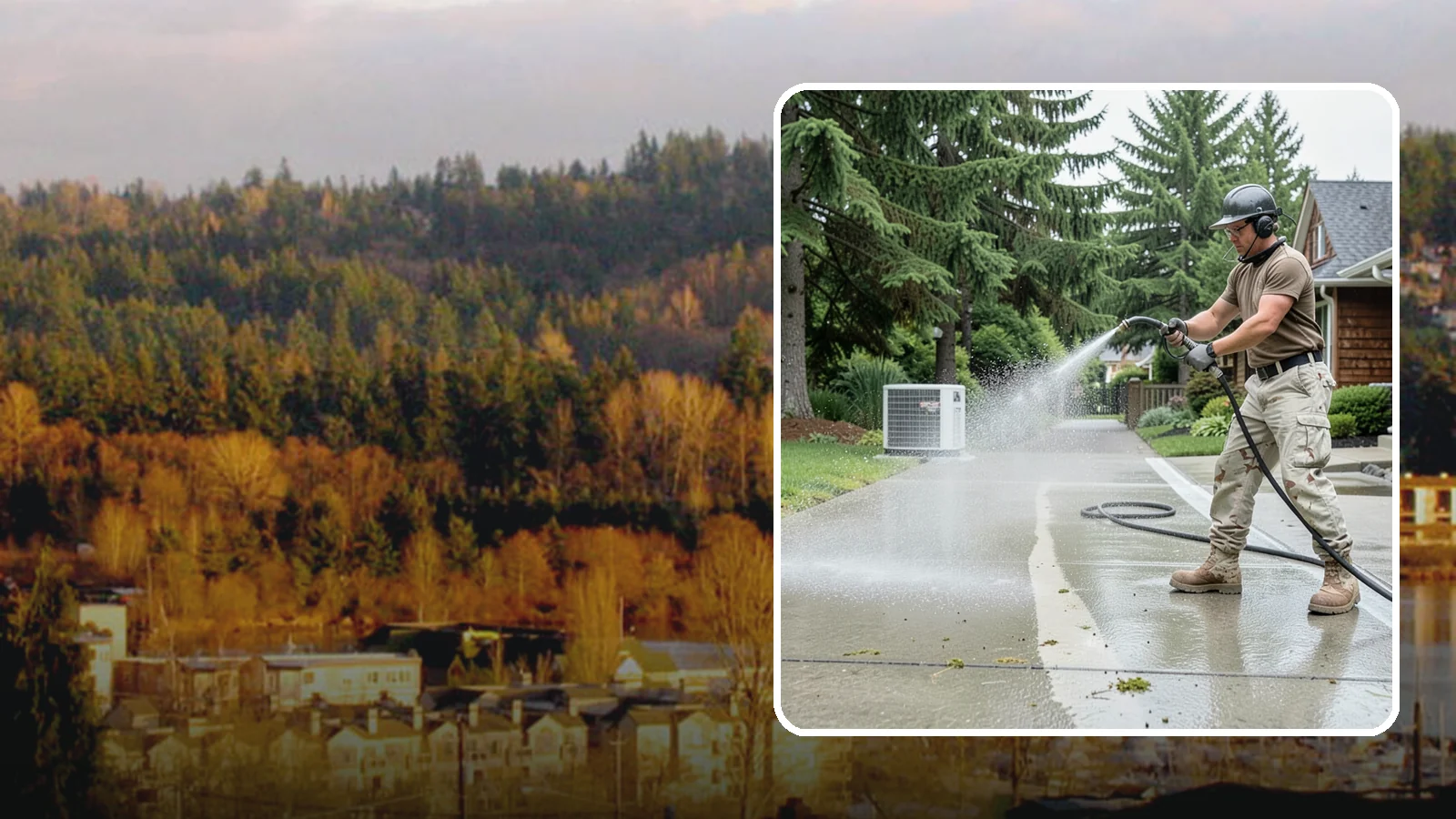 Concrete Pad Cleaning in Kenmore, King County, WA - Refresh AC pads, shed pads, and utility slabs that collect moss and debris in the damp Northwest climate.