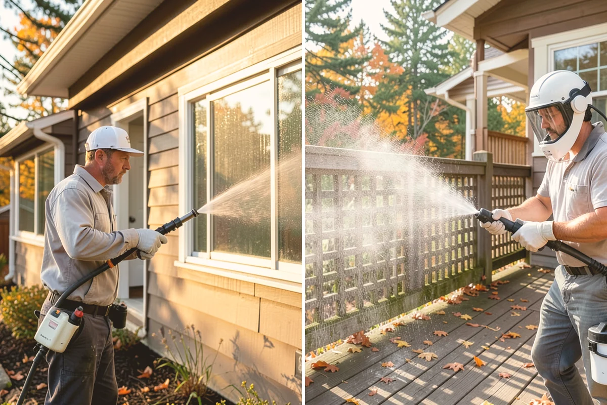 Concrete Pad Cleaning in Kirkland, King County, WA - Clear loose debris from and around the pad