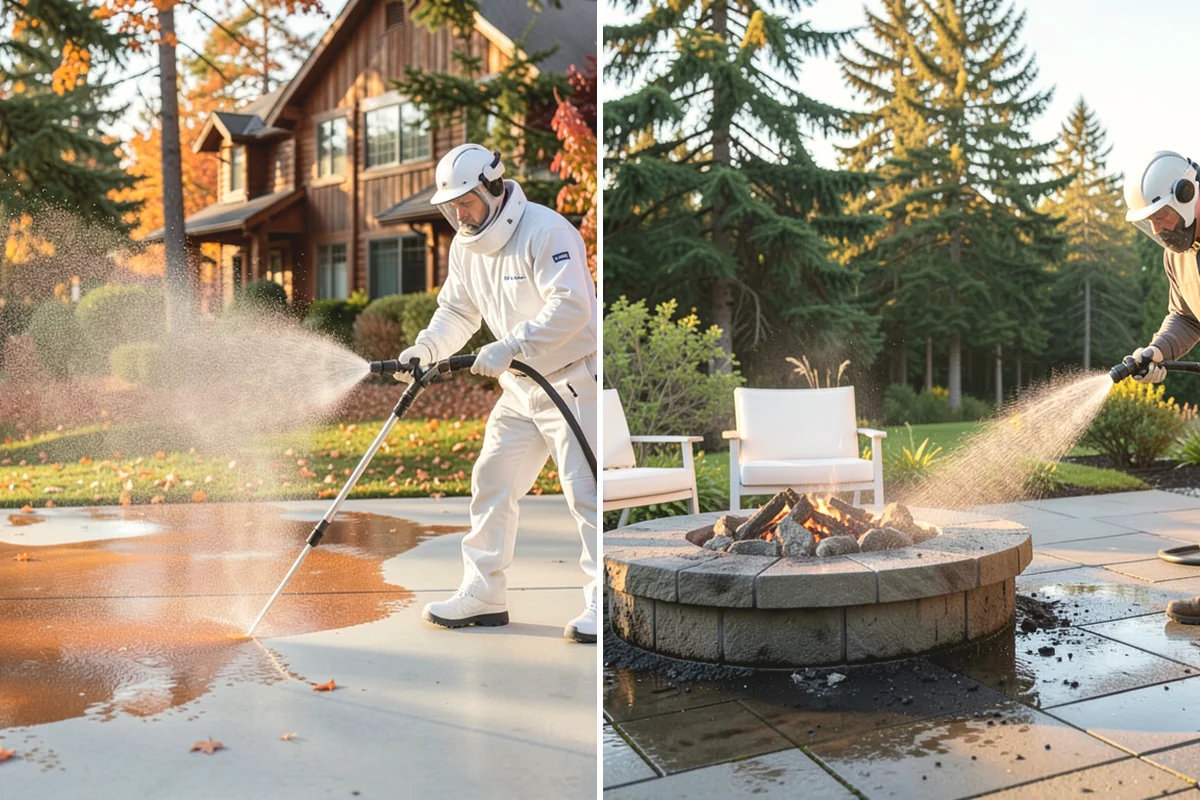 Concrete Pad Cleaning in La Conner, Skagit County, WA - Clear loose debris from and around the pad