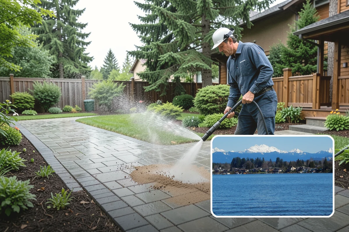 Concrete Pad Cleaning in Lake Stevens, Snohomish County, WA - Clears moss from low, shaded utility slabs