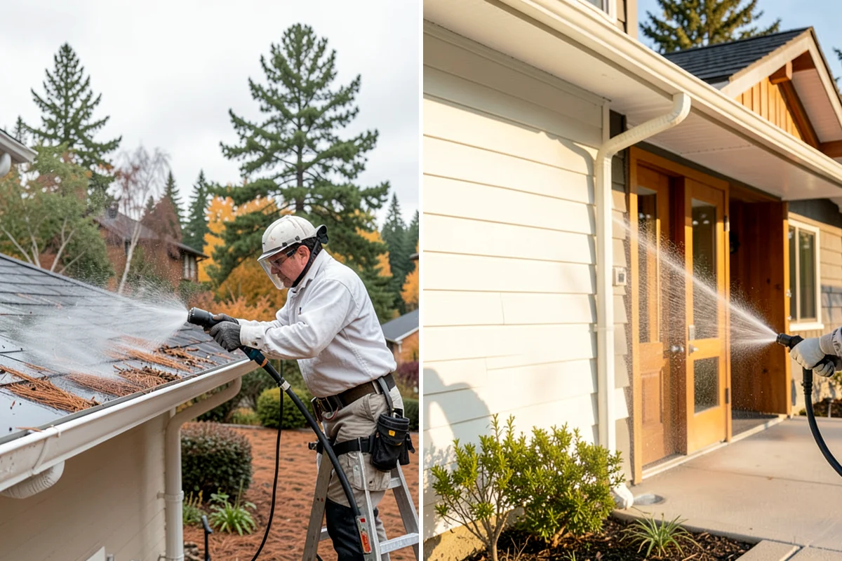 Concrete Pad Cleaning in Lakewood, Pierce County, WA - Clear loose debris from and around the pad