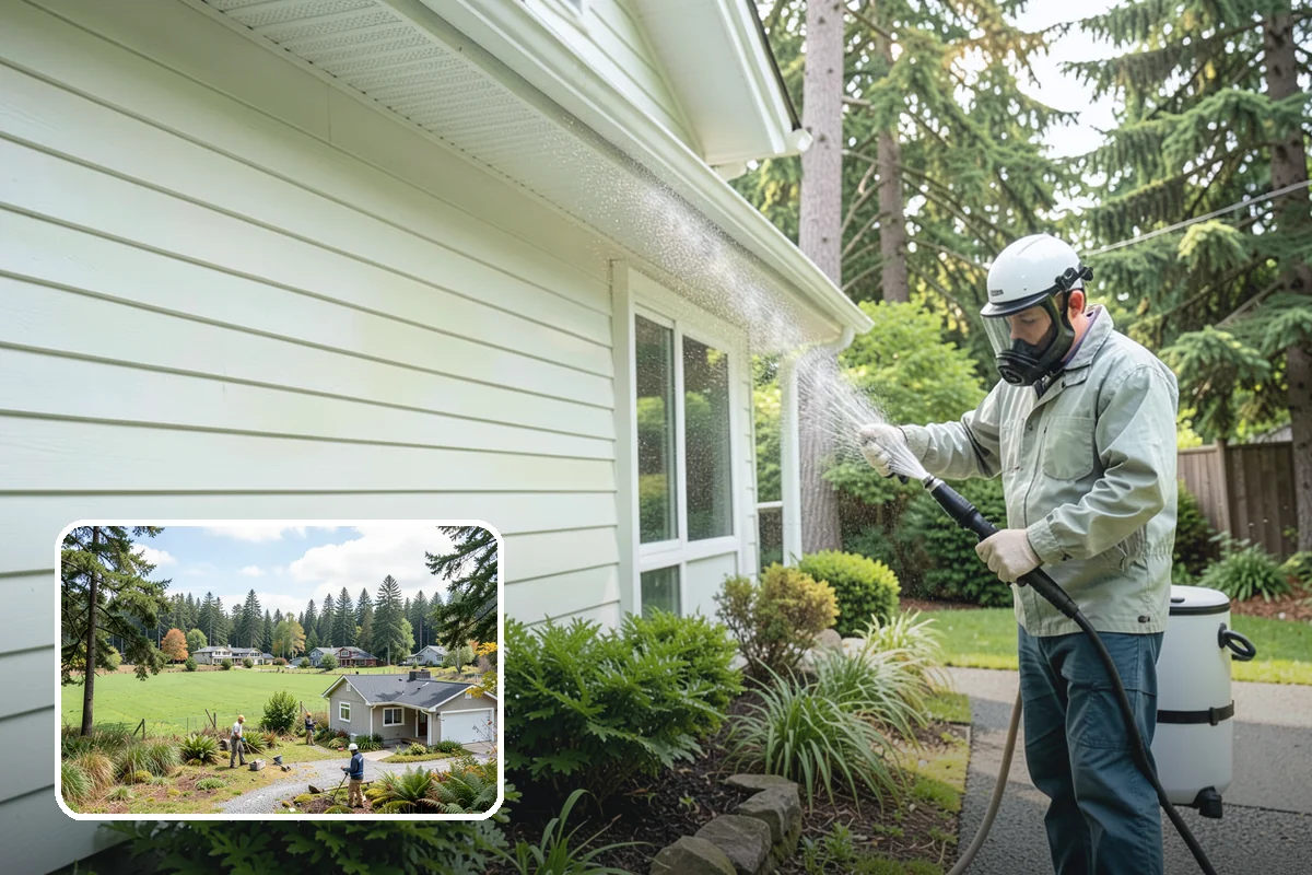 Concrete Pad Cleaning in Lyman, Skagit County, WA - Clears moss from low, shaded utility slabs
