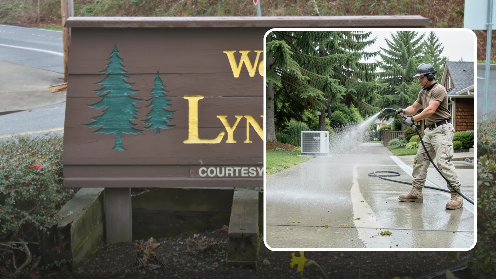 Concrete Pad Cleaning in Lynnwood, Snohomish County, WA - Refresh AC pads, shed pads, and utility slabs that collect moss and debris in the damp Northwest climate.