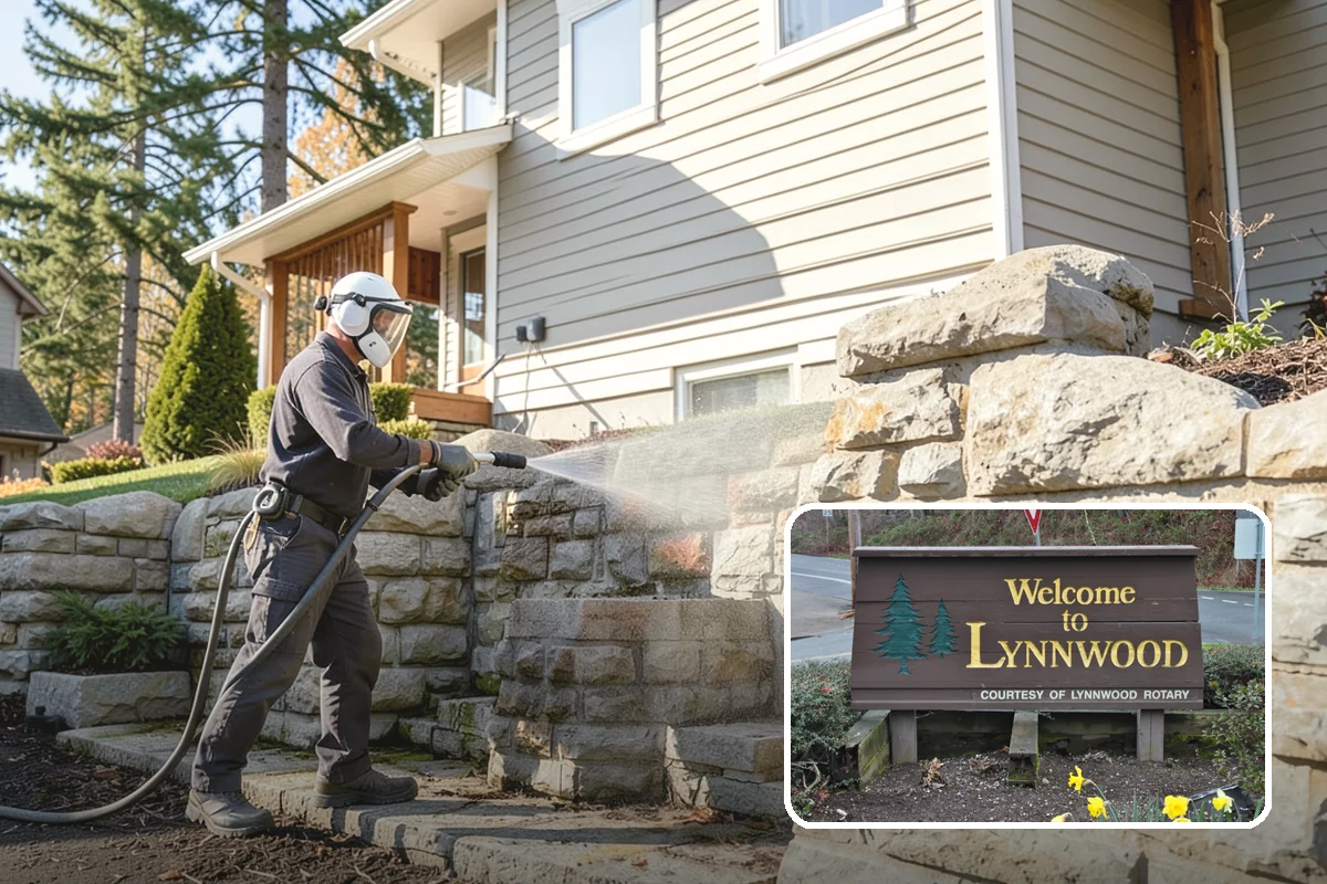 Concrete Pad Cleaning in Lynnwood, Snohomish County, WA - Clears moss from low, shaded utility slabs