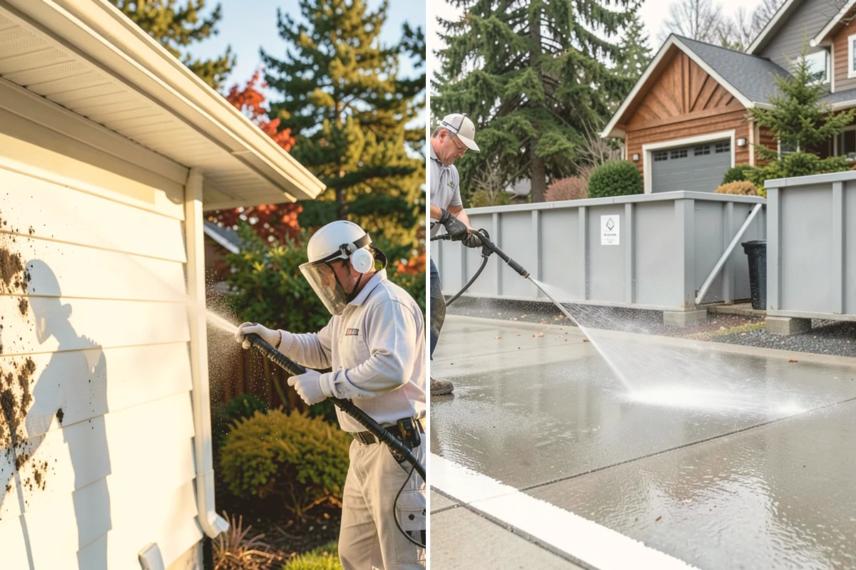 Concrete Pad Cleaning in Lynnwood, Snohomish County, WA - Clear loose debris from and around the pad