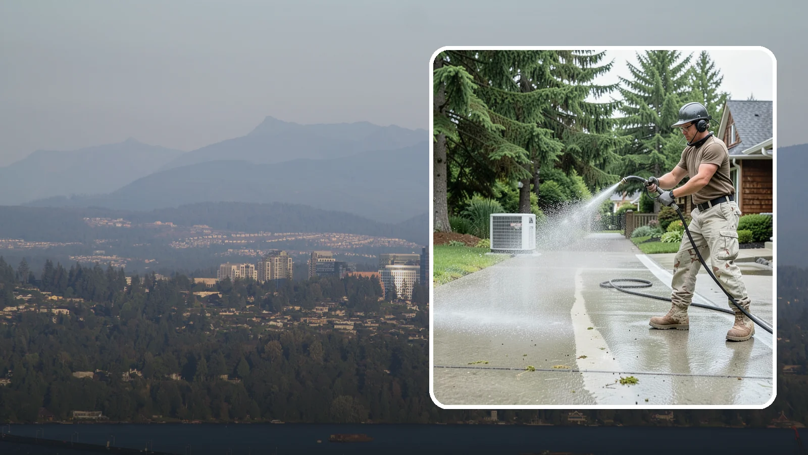 Concrete Pad Cleaning in Medina, King County, WA - Refresh AC pads, shed pads, and utility slabs that collect moss and debris in the damp Northwest climate.