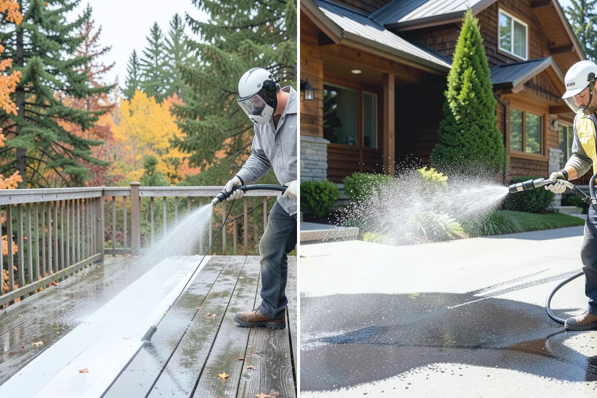 Concrete Pad Cleaning in Medina, King County, WA - Clear loose debris from and around the pad