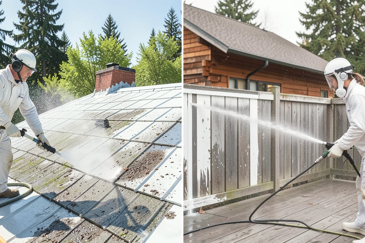Concrete Pad Cleaning in Mercer Island, King County, WA - Clear loose debris from and around the pad