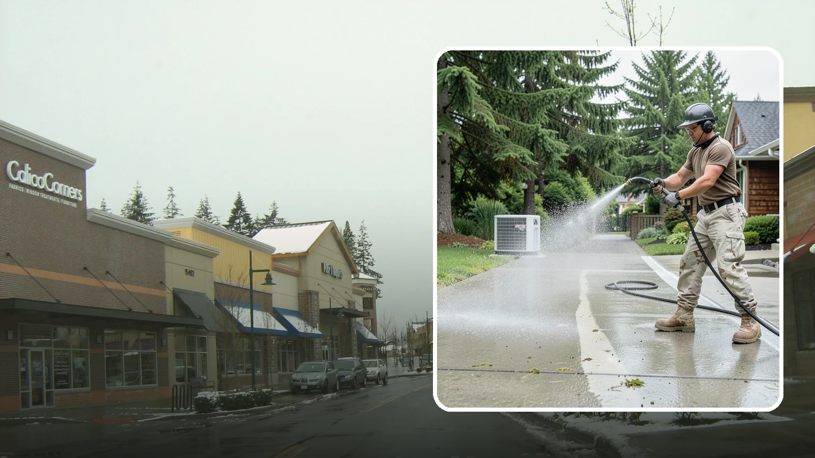 Concrete Pad Cleaning in Mill Creek, Snohomish County, WA - Refresh AC pads, shed pads, and utility slabs that collect moss and debris in the damp Northwest climate.