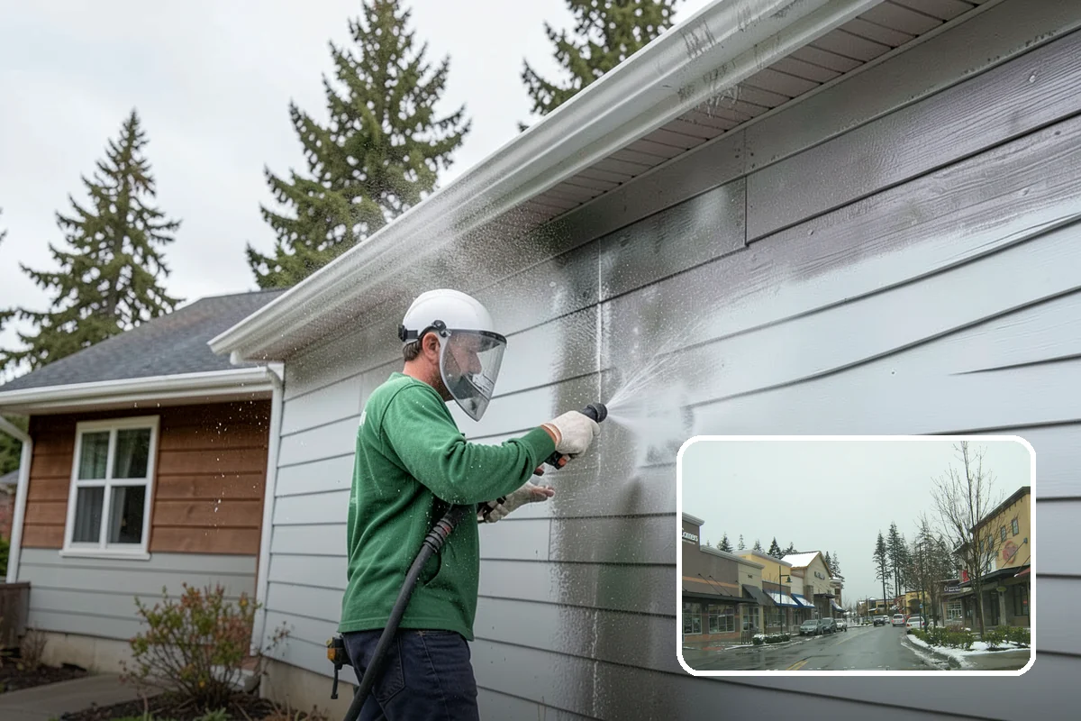 Concrete Pad Cleaning in Mill Creek, Snohomish County, WA - Clears moss from low, shaded utility slabs