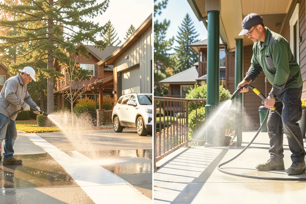 Concrete Pad Cleaning in Milton, King County, WA - Clear loose debris from and around the pad