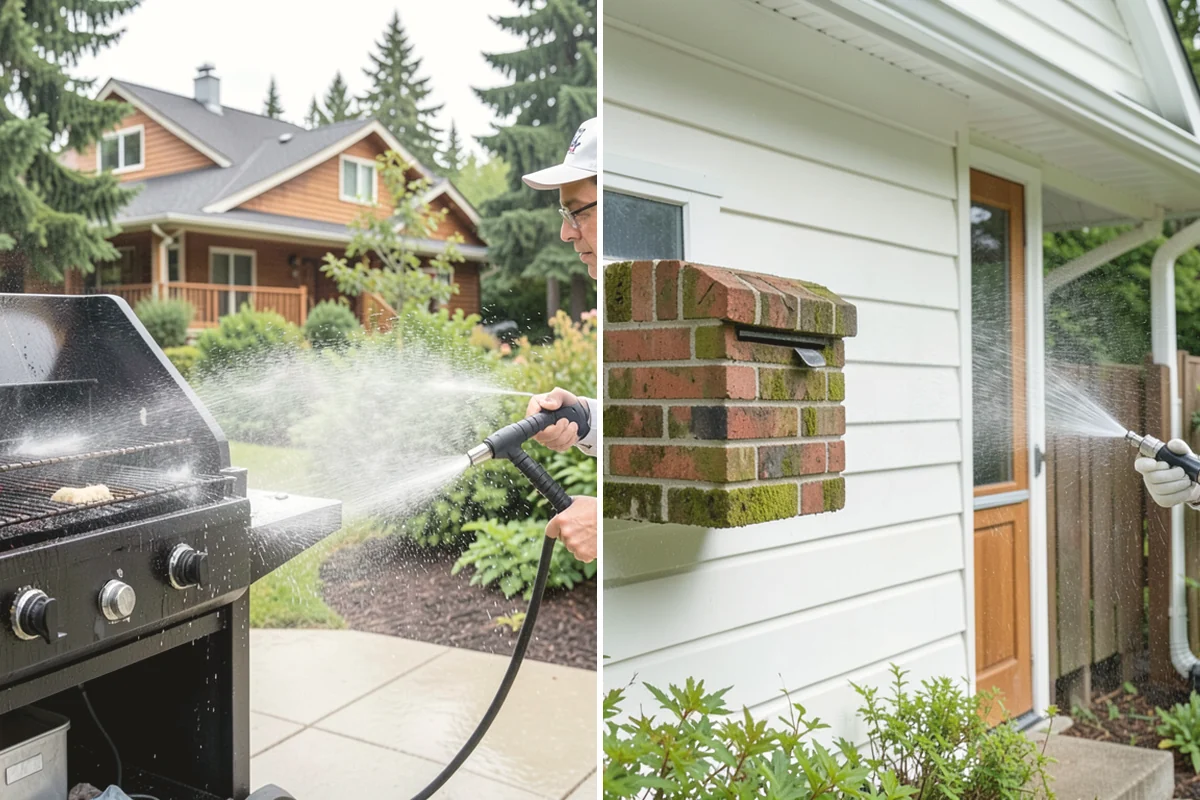 Concrete Pad Cleaning in Monroe, Snohomish County, WA - Clear loose debris from and around the pad