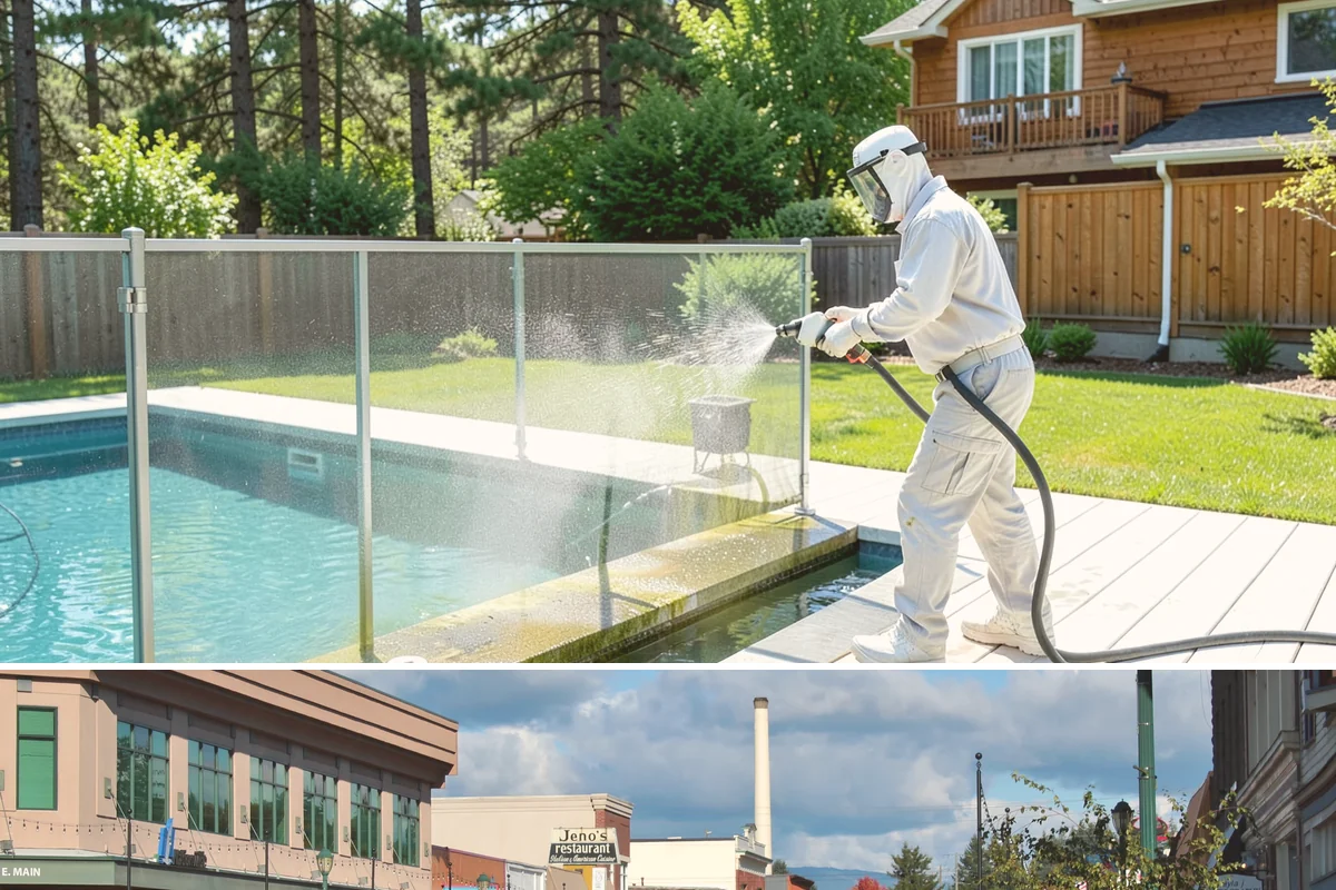 Concrete Pad Cleaning in Monroe, Snohomish County, WA - These shaded pads benefit from a summer cleaning when reduced rainfall slows the moss that otherwise returns quickly.