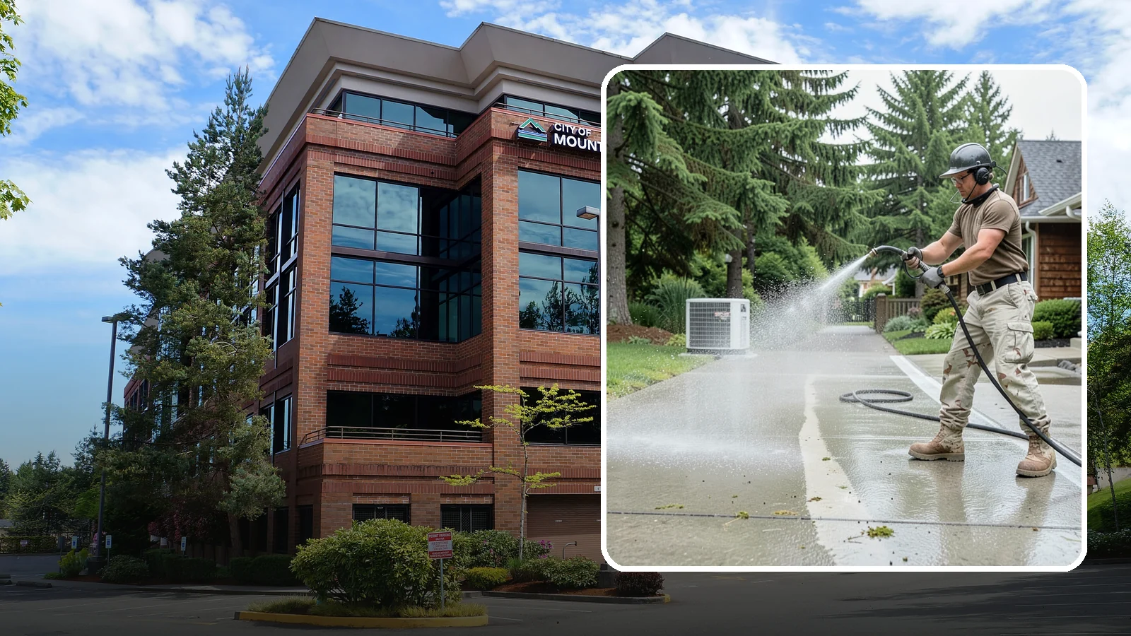 Concrete Pad Cleaning in Mountlake Terrace, Snohomish County, WA - Refresh AC pads, shed pads, and utility slabs that collect moss and debris in the damp Northwest climate.