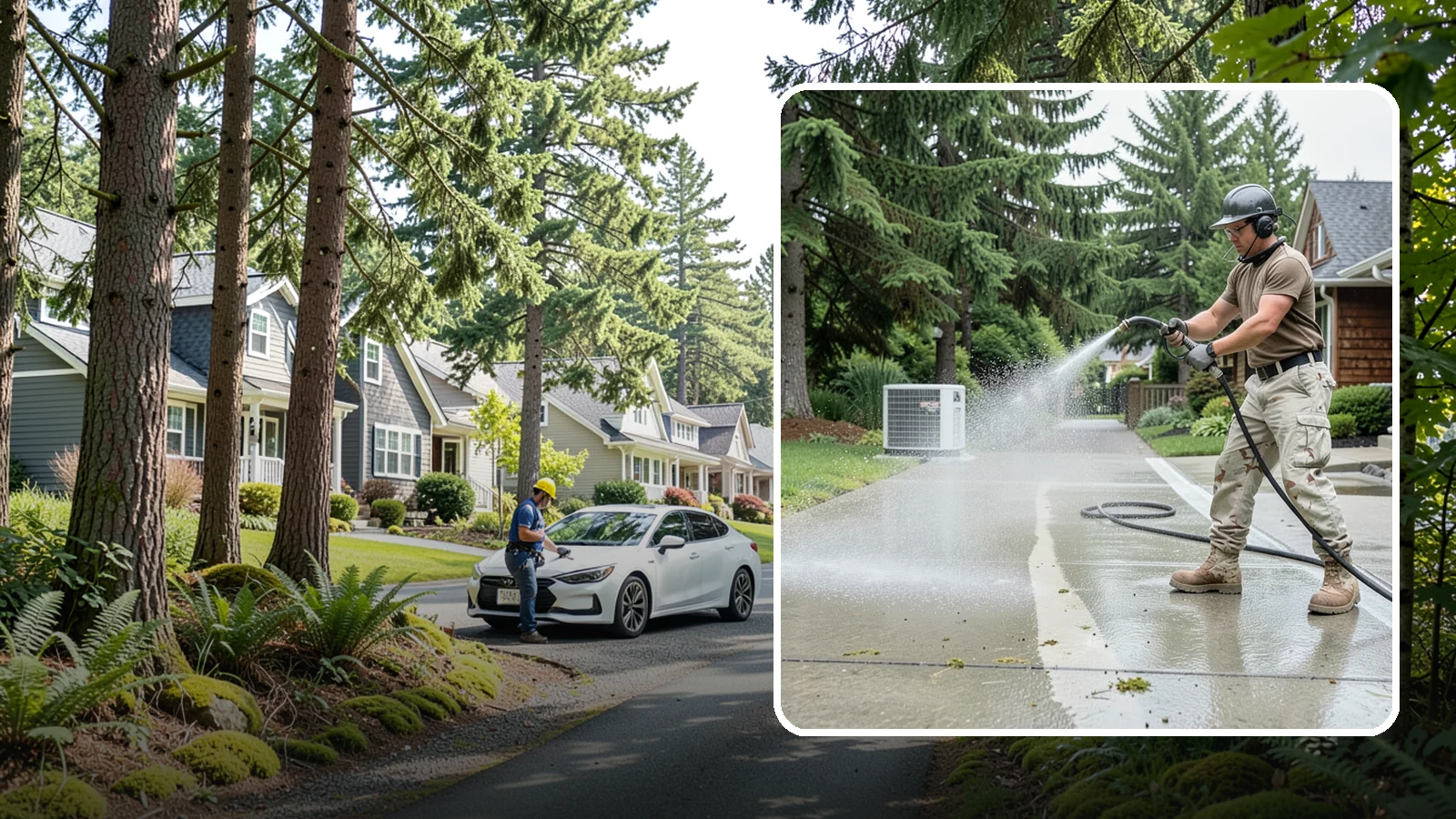 Concrete Pad Cleaning in Normandy Park, King County, WA - Refresh AC pads, shed pads, and utility slabs that collect moss and debris in the damp Northwest climate.