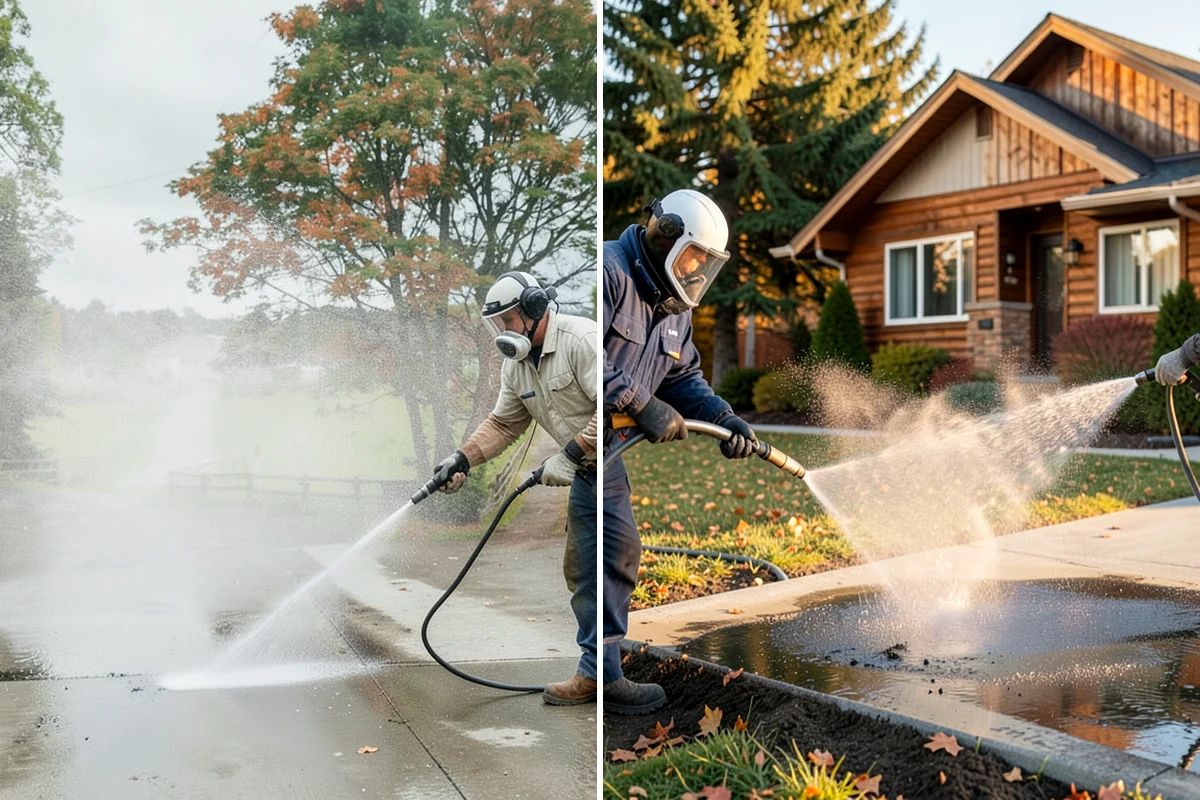 Concrete Pad Cleaning in Normandy Park, King County, WA - Clear loose debris from and around the pad