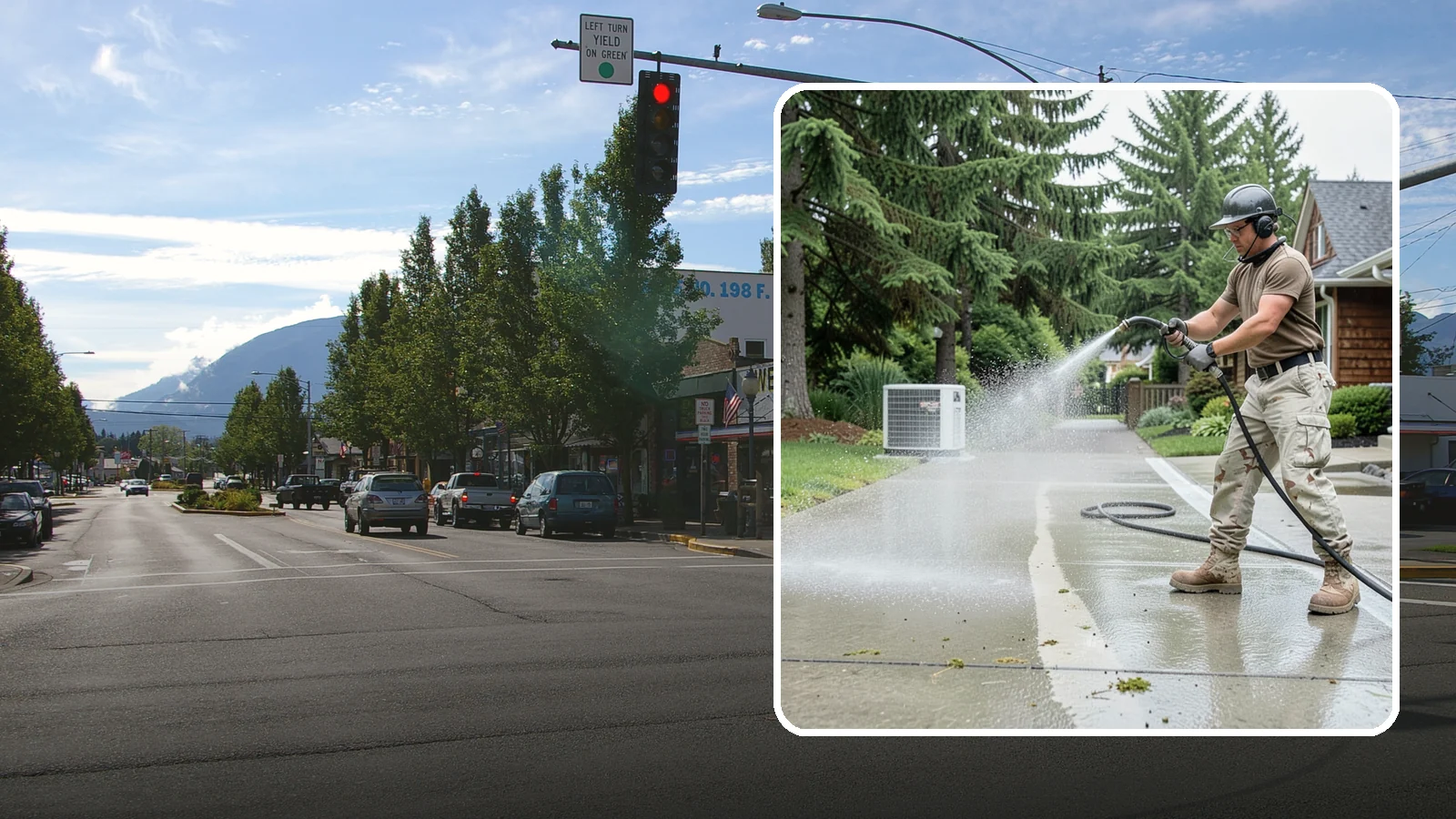 Concrete Pad Cleaning in North Bend, King County, WA - Refresh AC pads, shed pads, and utility slabs that collect moss and debris in the damp Northwest climate.