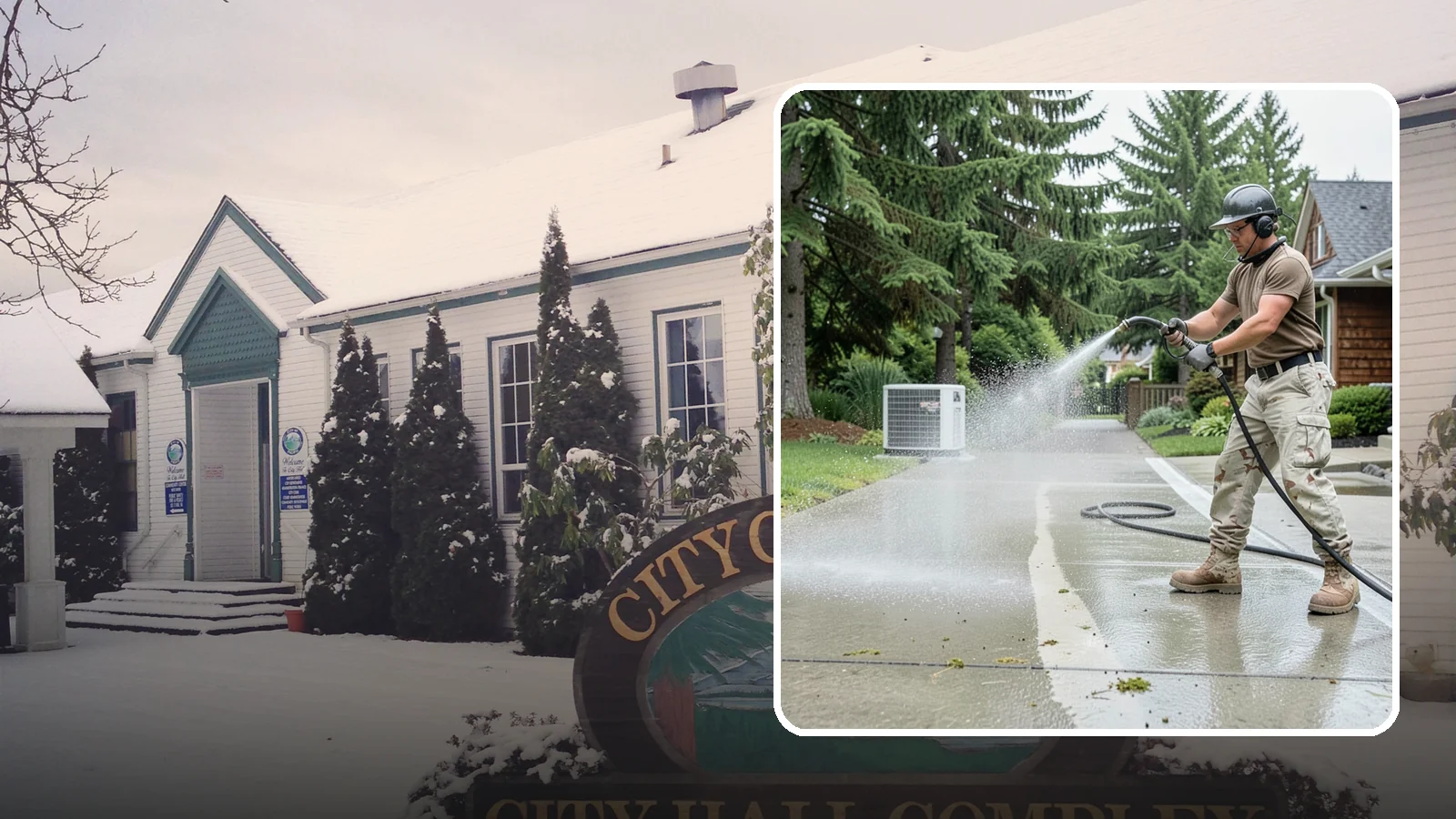 Concrete Pad Cleaning in Pacific, King County, WA - Refresh AC pads, shed pads, and utility slabs that collect moss and debris in the damp Northwest climate.