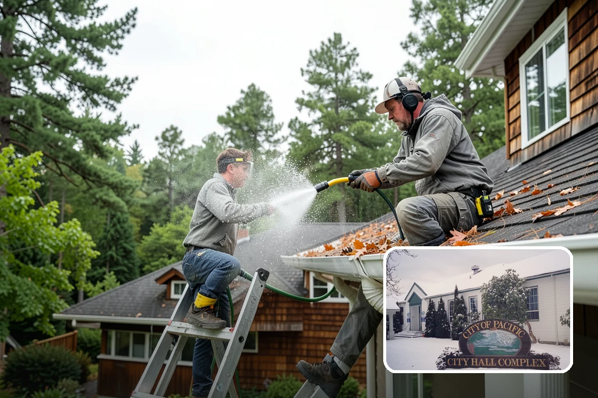 Concrete Pad Cleaning in Pacific, King County, WA - Clears moss from low, shaded utility slabs
