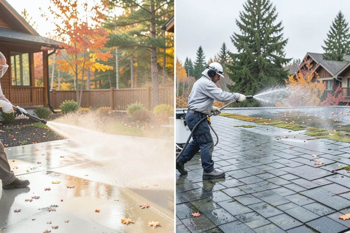 Concrete Pad Cleaning in Renton, King County, WA - Clear loose debris from and around the pad