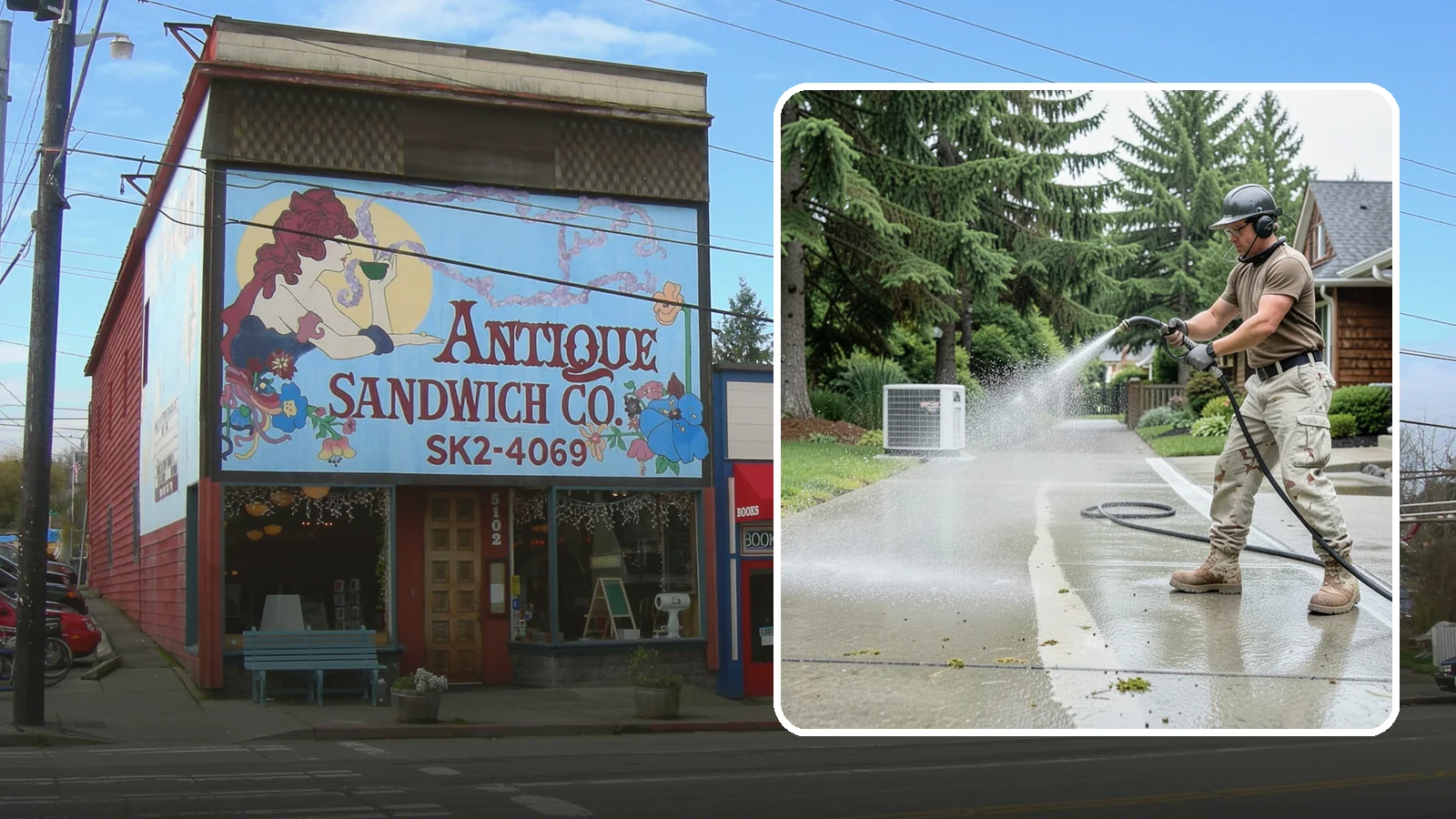 Concrete Pad Cleaning in Ruston, Pierce County, WA - Refresh AC pads, shed pads, and utility slabs that collect moss and debris in the damp Northwest climate.