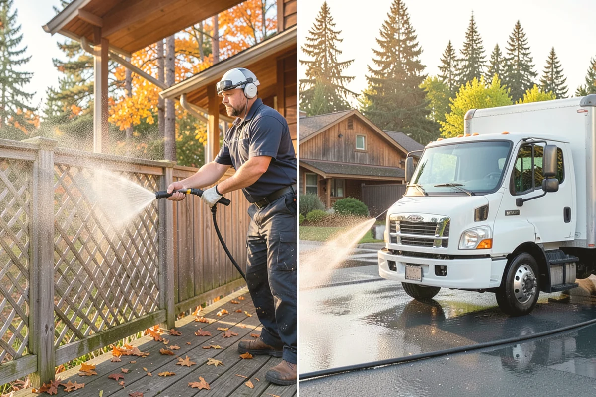 Concrete Pad Cleaning in Ruston, Pierce County, WA - Clear loose debris from and around the pad