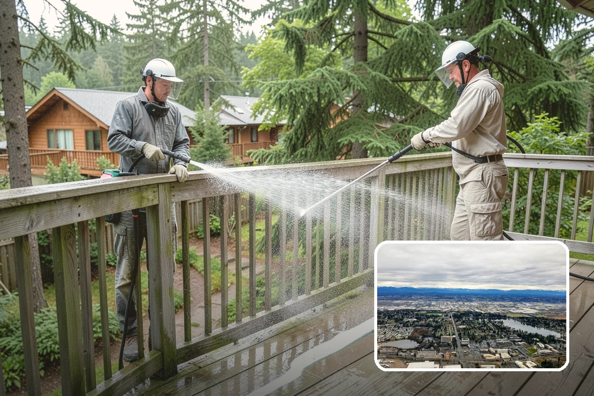 Concrete Pad Cleaning in SeaTac, King County, WA - Clears moss from low, shaded utility slabs