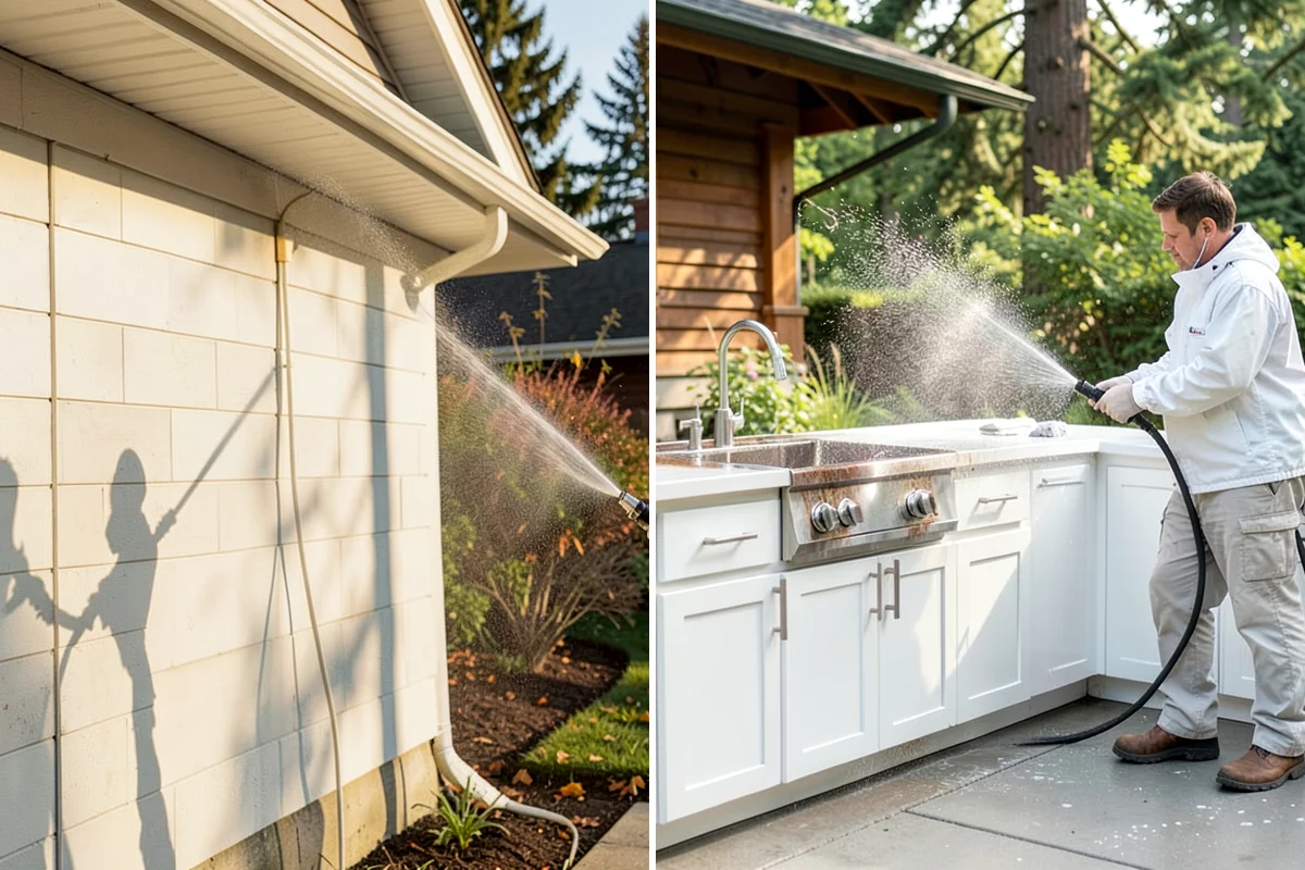 Concrete Pad Cleaning in SeaTac, King County, WA - Clear loose debris from and around the pad