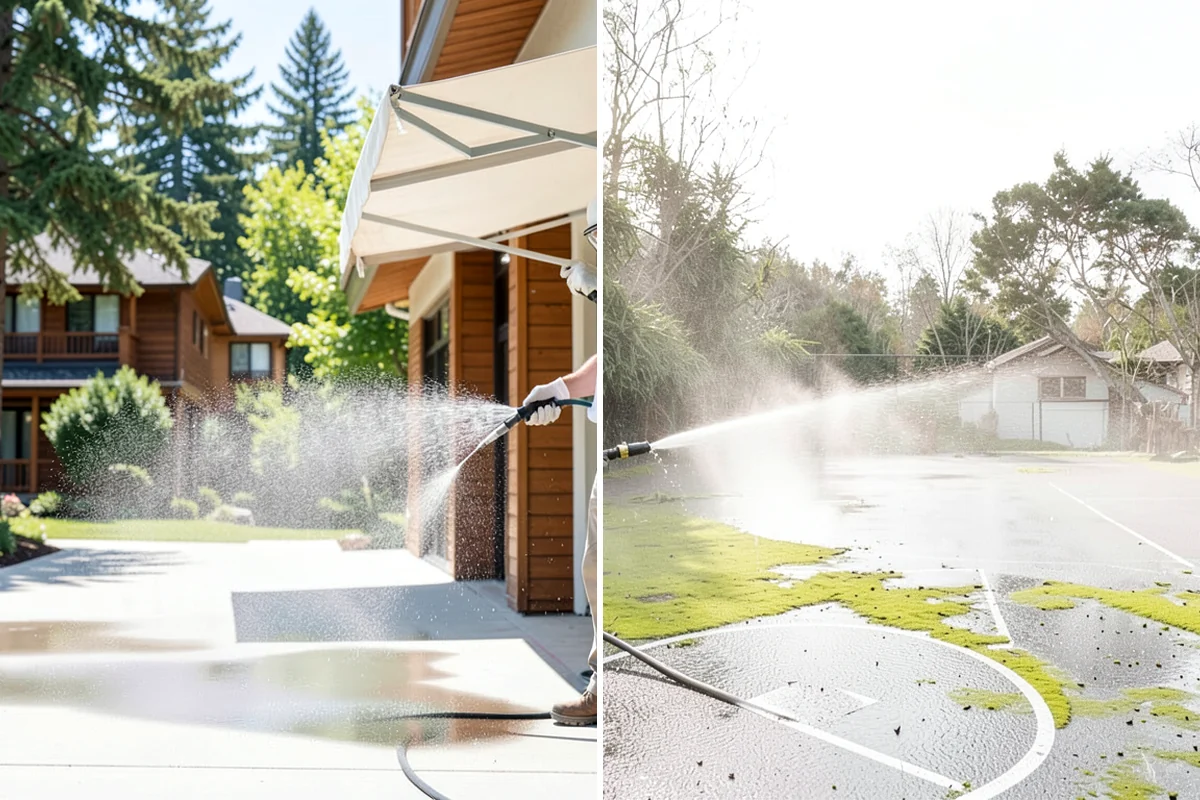 Concrete Pad Cleaning in Seattle, King County, WA - Clear loose debris from and around the pad