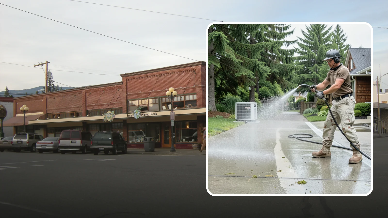 Concrete Pad Cleaning in Sedro-Woolley, Skagit County, WA - Refresh AC pads, shed pads, and utility slabs that collect moss and debris in the damp Northwest climate.