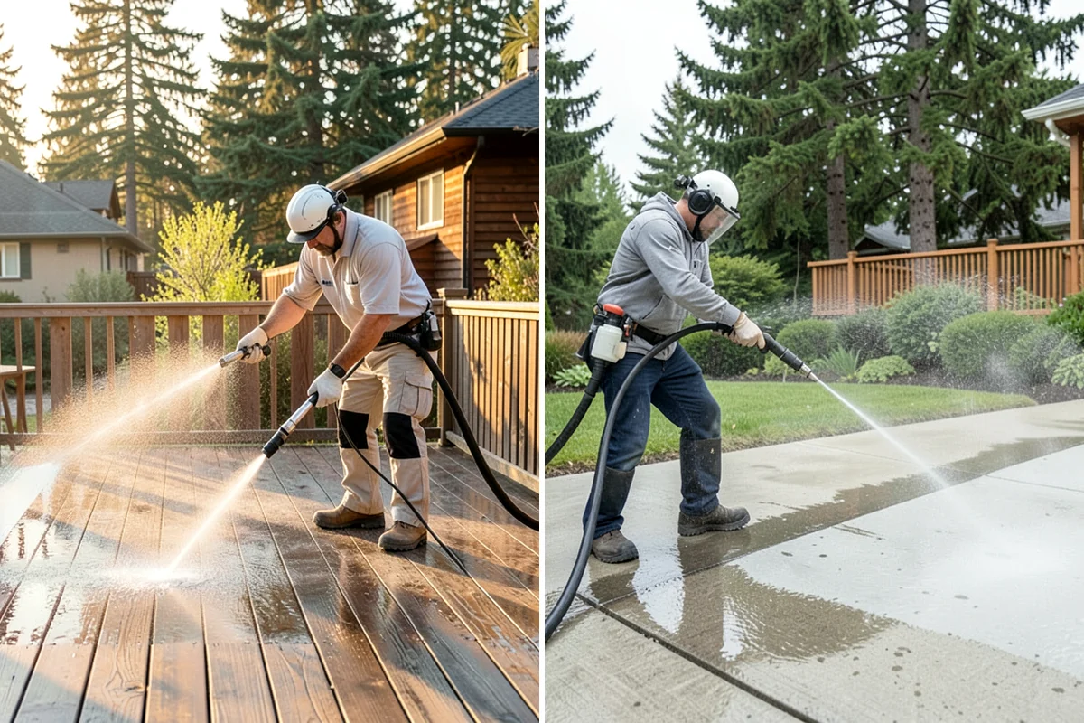 Concrete Pad Cleaning in Sedro-Woolley, Skagit County, WA - Clear loose debris from and around the pad