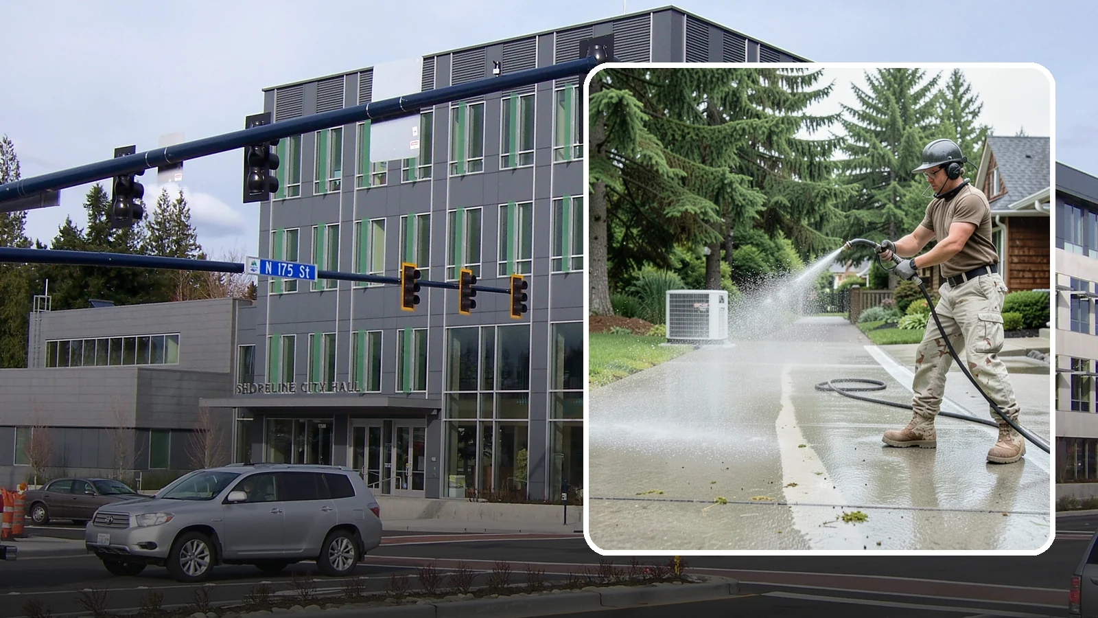 Concrete Pad Cleaning in Shoreline, King County, WA - Refresh AC pads, shed pads, and utility slabs that collect moss and debris in the damp Northwest climate.