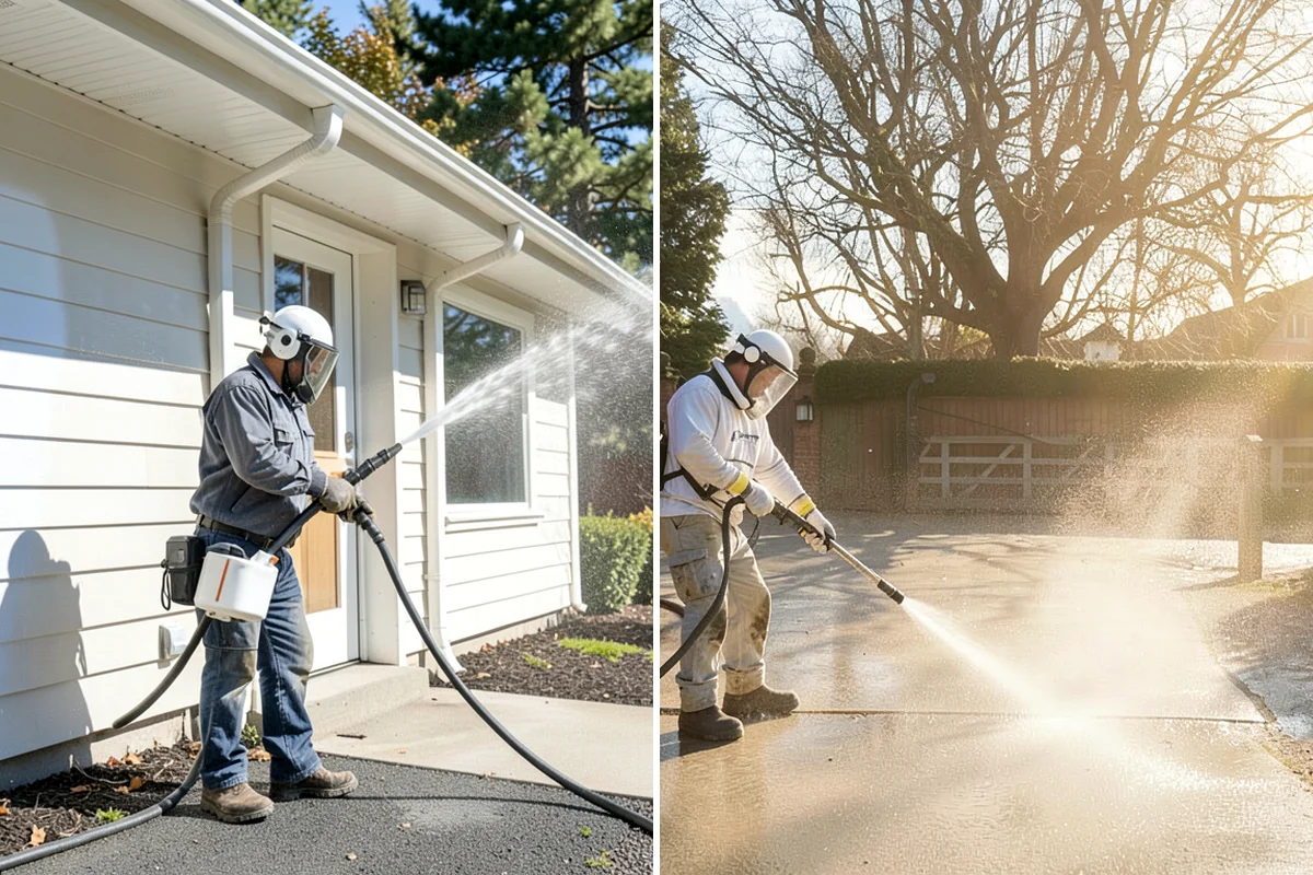 Concrete Pad Cleaning in Shoreline, King County, WA - Clear loose debris from and around the pad