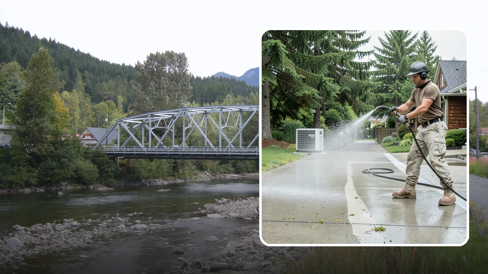 Concrete Pad Cleaning in Skykomish, King County, WA - Refresh AC pads, shed pads, and utility slabs that collect moss and debris in the damp Northwest climate.