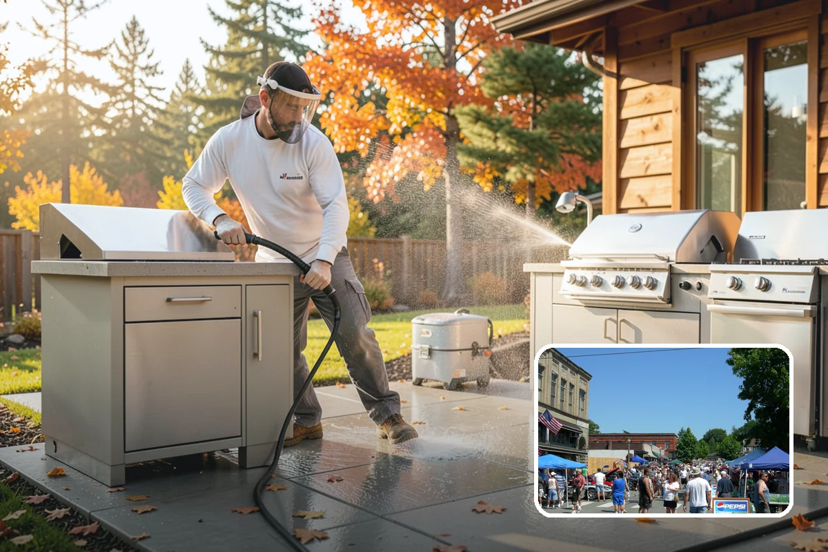 Concrete Pad Cleaning in Snohomish, Snohomish County, WA - Clears moss from low, shaded utility slabs