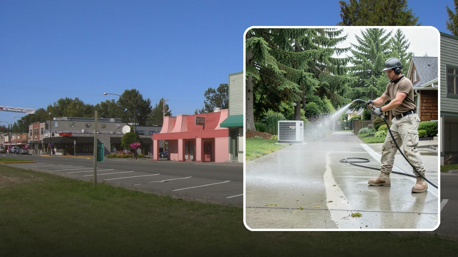 Concrete Pad Cleaning in Snoqualmie, King County, WA - Refresh AC pads, shed pads, and utility slabs that collect moss and debris in the damp Northwest climate.