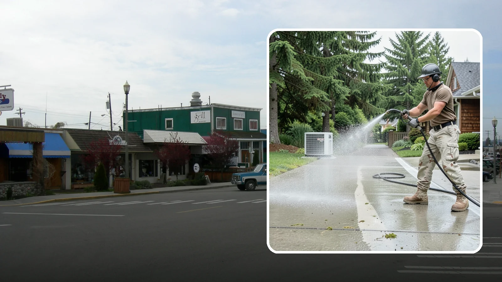 Concrete Pad Cleaning in Stanwood, Snohomish County, WA - Refresh AC pads, shed pads, and utility slabs that collect moss and debris in the damp Northwest climate.