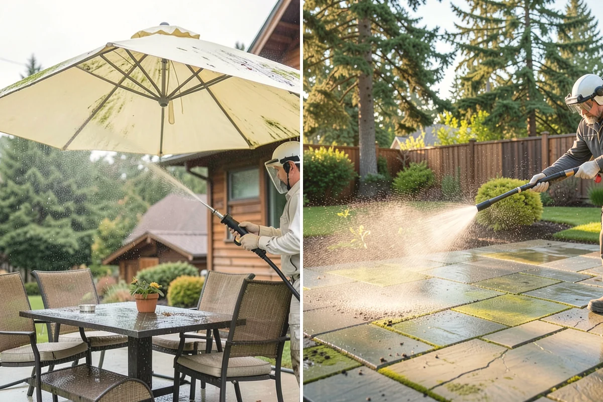 Concrete Pad Cleaning in Tacoma, Pierce County, WA - Clear loose debris from and around the pad