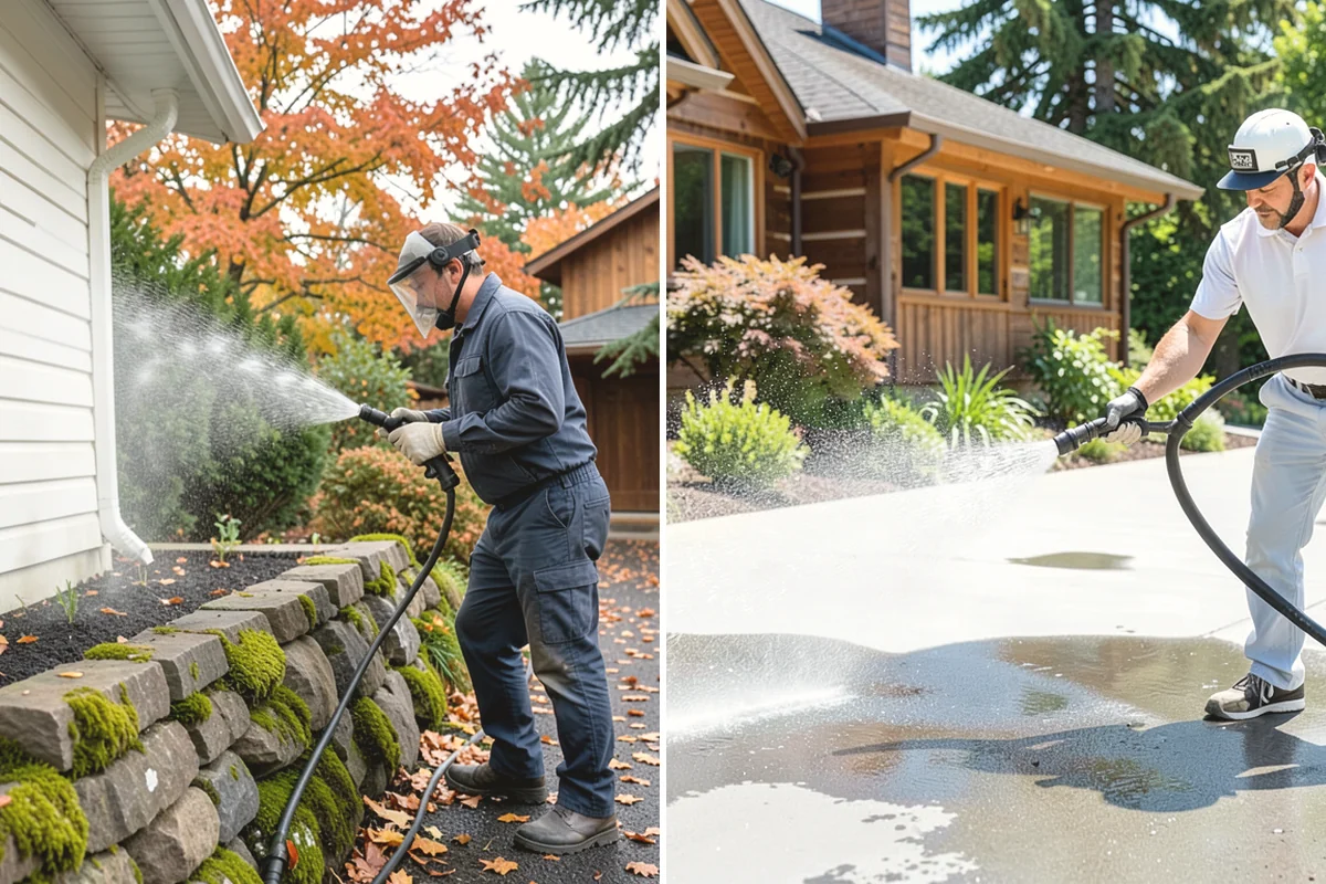 Concrete Pad Cleaning in Tukwila, King County, WA - Clear loose debris from and around the pad