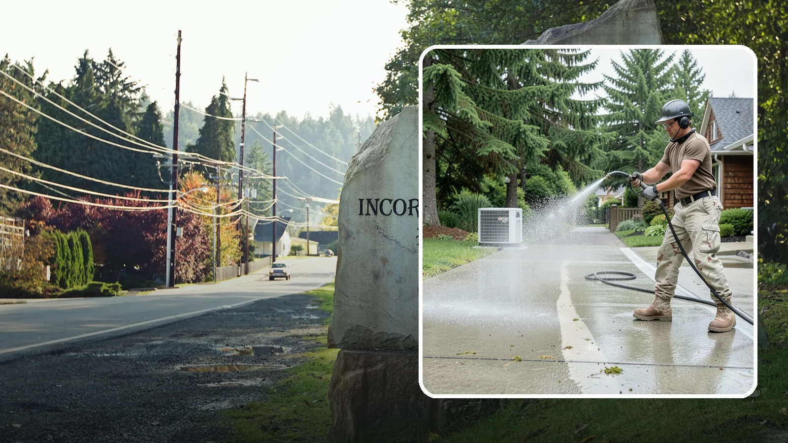 Concrete Pad Cleaning in Wilkeson, Pierce County, WA - Refresh AC pads, shed pads, and utility slabs that collect moss and debris in the damp Northwest climate.