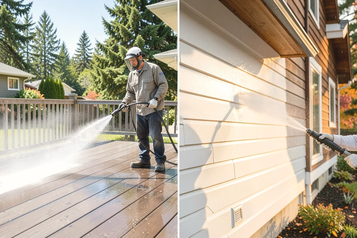 Concrete Pad Cleaning in Yarrow Point, King County, WA - Clear loose debris from and around the pad