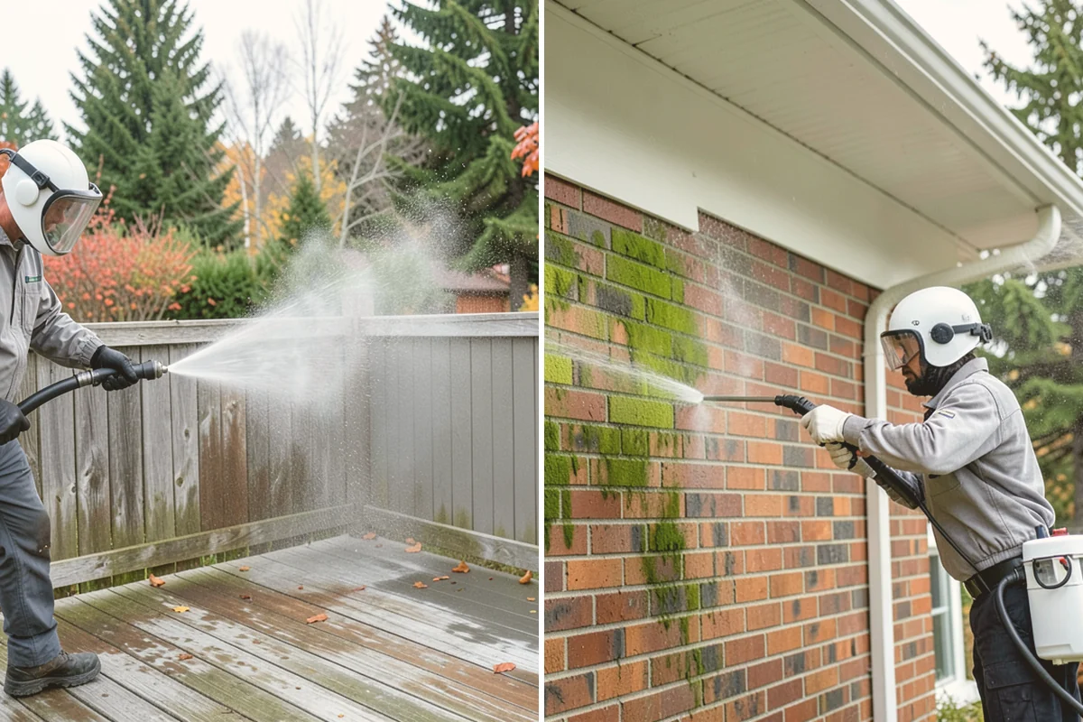 Concrete Patio Cleaning in Bellevue, King County, WA - Move furniture and clear the slab of debris