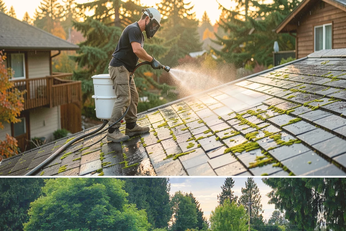 Concrete Patio Cleaning in Bonney Lake, Pierce County, WA - Clean concrete patios in late spring so they are ready for peak Northwest patio season.