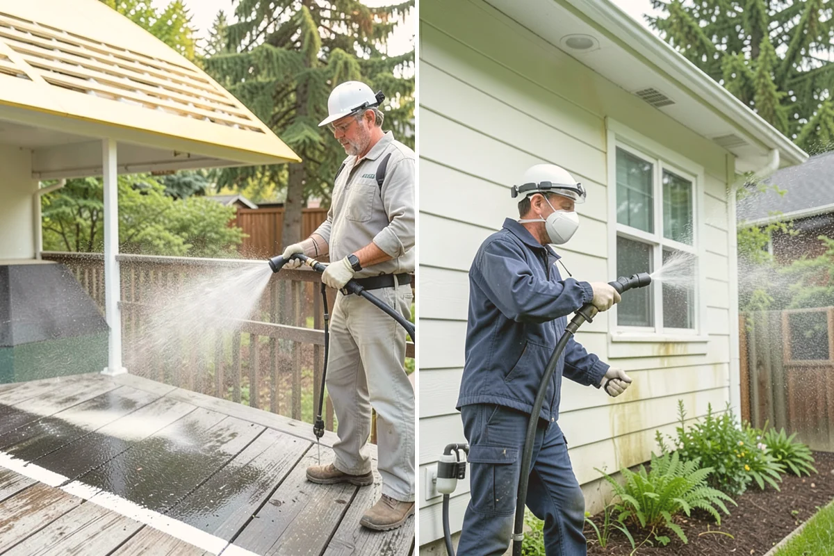 Concrete Patio Cleaning in Bothell, King County, WA - Move furniture and clear the slab of debris