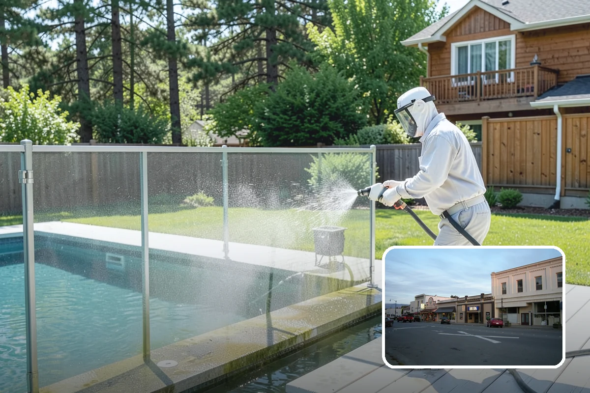 Concrete Patio Cleaning in Burlington, Skagit County, WA - Erases the green algae haze from the whole slab