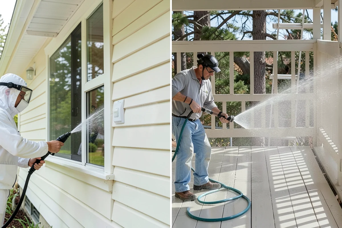 Concrete Patio Cleaning in Clyde Hill, King County, WA - Move furniture and clear the slab of debris