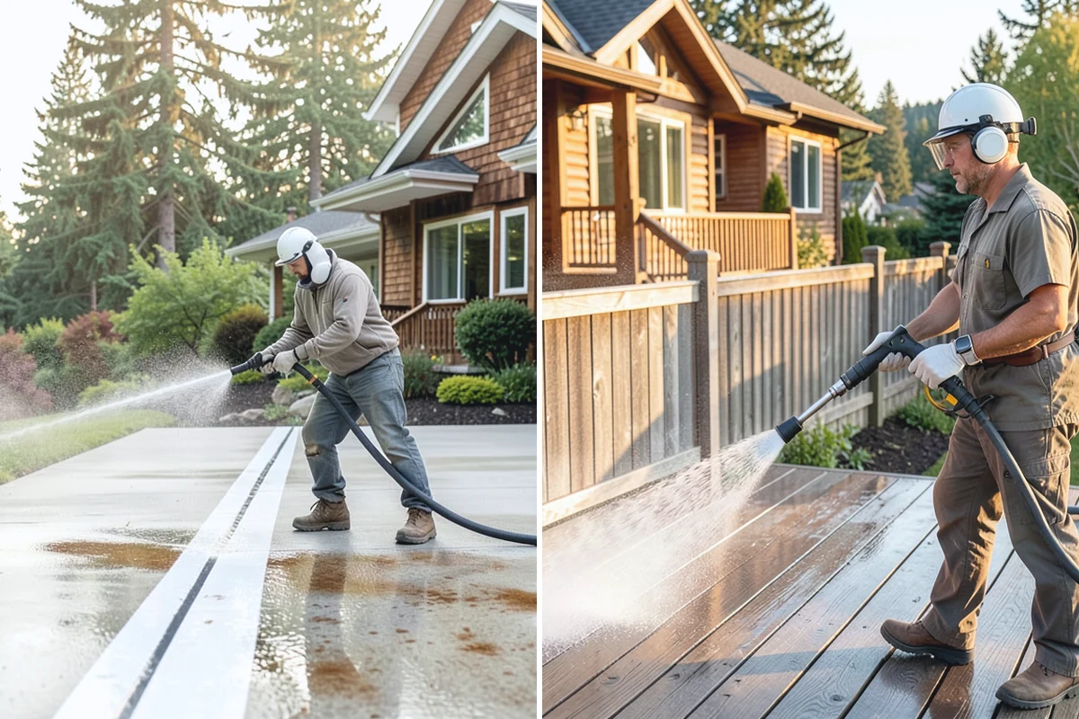 Concrete Patio Cleaning in Coupeville, Island County, WA - Move furniture and clear the slab of debris